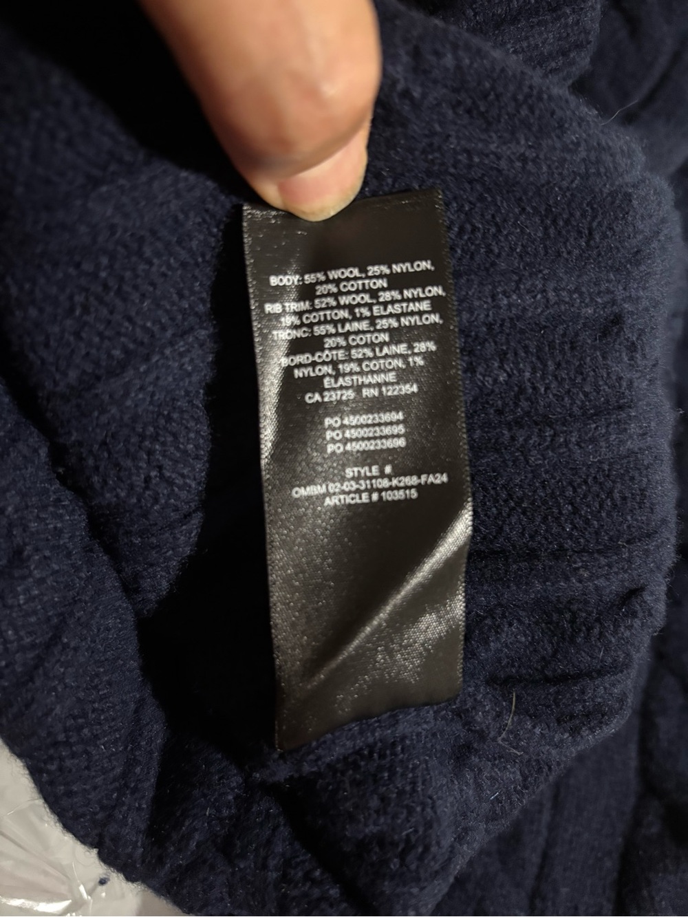Sunday Best - Navy Cable Knit Crewneck Sweater - Picture 10 of 10